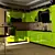 Apple Green Kitchen Set 3D model small image 1