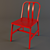 Red Texture Chair by Ikea 3D model small image 1