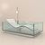 Sleek Glass Bath 3D model small image 1