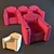 Home Theatre Armchair: Ultimate Comfort & Style! 3D model small image 1