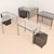 Sleek Glass Office Tables 3D model small image 1