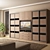 Modern Wall Unit with Painted Glass & Aluminum 3D model small image 1