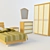 Mosaic Bedroom Set 3D model small image 1