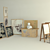 Artistic Essentials: Easel, Tablets, Chairs, Paintings 3D model small image 1