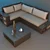 Versatile Sofa with Coffee Table 3D model small image 1