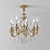 Golden Crystal Classic Chandelier 3D model small image 1