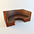 Elegant Half-Moon Sofa 3D model small image 1