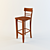 Elegant Height Adjustable Bar Stool 3D model small image 1