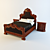 Traditional Leather Panel Bed, King 6/6 3D model small image 1