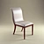 Modern Oak Chair: Dark Wood, Light Leather 3D model small image 1