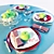 Elegant Tableware Set 3D model small image 1