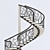 Elegant Art Nouveau Staircase 3D model small image 1