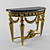 Classic Gold and Marble Console 3D model small image 1