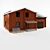 Title: Cozy Two-Story Log House 3D model small image 1