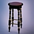 Sleek Metal Bar Stool 3D model small image 1