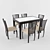 Elegant Bari Dining Set 3D model small image 1