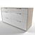 Contemporary 6-Drawer Light Grey and White Dresser 3D model small image 1