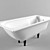 Durable Steel Bath - 150x70 3D model small image 1