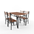 Modern Kitchen Set: Table with Chairs 3D model small image 1