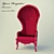 Elegant Pompadour Armchair 3D model small image 1