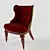 Elegant Velvet Armchair 3D model small image 1