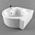 Round Corner Bathtub 3D model small image 1