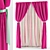 Playful Kids Room Curtains 3D model small image 1