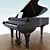 Elegant Ebony Grand Piano 3D model small image 1