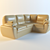 Modern Leipzig Corner Sofa 3D model small image 1