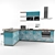 Sleek Kitchen Set 3D model small image 1