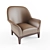 Classic Leather and Wood Armchair 3D model small image 1