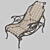 Elegant Wrought Armchair 3D model small image 1