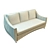 Elegant Rattan Sofa 3D model small image 1