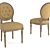 Elegant Vintage Louis Round Chair 3D model small image 1