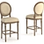 Elegant Vintage Louis High Bar Stool 3D model small image 1