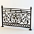 Authentic-Sized Wrought Iron Fence 3D model small image 1