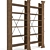 Modern X-Cross Double Bookshelf 3D model small image 1