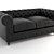 Vintage-Inspired Leather Sofa 3D model small image 1