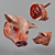 Title: Savory Pig's Head Delicacy 3D model small image 1