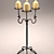 Elegant Wrought Iron Chandelier 3D model small image 1