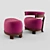Chic Chelsea Chair and Ottoman 3D model small image 1