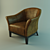 Sleek Leather Chair 3D model small image 1