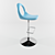 Sleek Bar Stool 3D model small image 1