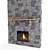 Geometric Editable Fireplace 3D model small image 1