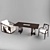 Modern Table and Chair Set 3D model small image 1