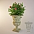 Elegant Stone Garden Vase 3D model small image 1