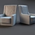 Cozy Velvet Armchair 3D model small image 1