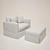 Modern Sofa and Ottoman Set 3D model small image 1