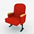 Cinzia Conference Armchair: 1030 Red Upholstery, BR-230 Armrests 3D model small image 1