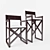 Elegant Oriental Dining Chairs 3D model small image 1